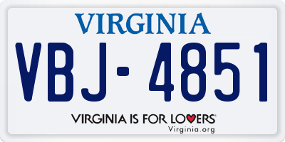 VA license plate VBJ4851