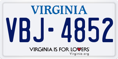 VA license plate VBJ4852