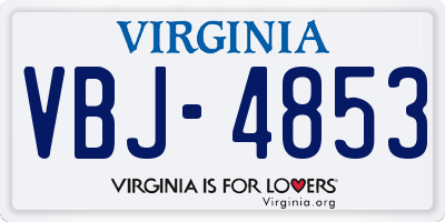 VA license plate VBJ4853