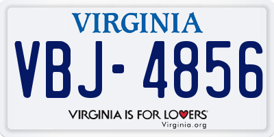 VA license plate VBJ4856