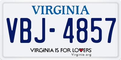 VA license plate VBJ4857