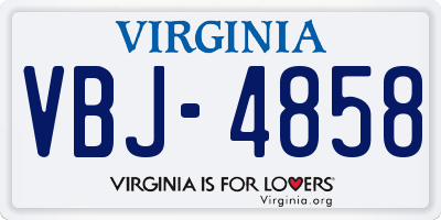VA license plate VBJ4858