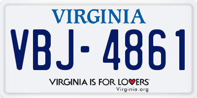 VA license plate VBJ4861