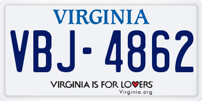 VA license plate VBJ4862