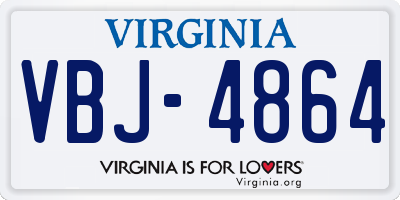VA license plate VBJ4864