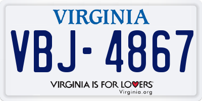 VA license plate VBJ4867