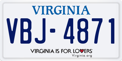 VA license plate VBJ4871