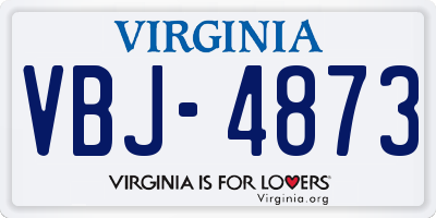 VA license plate VBJ4873