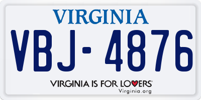 VA license plate VBJ4876