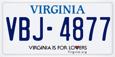 VA license plate VBJ4877