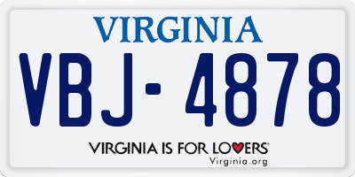 VA license plate VBJ4878