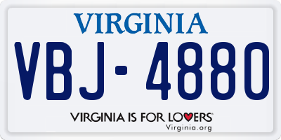 VA license plate VBJ4880