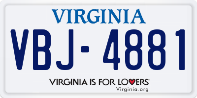 VA license plate VBJ4881