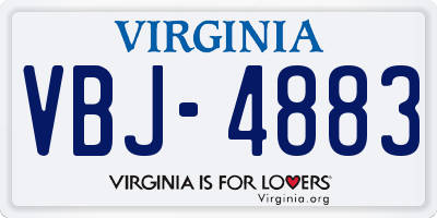 VA license plate VBJ4883