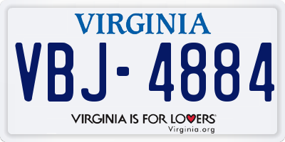 VA license plate VBJ4884
