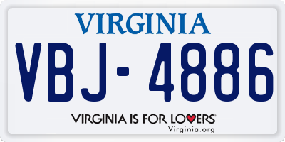 VA license plate VBJ4886