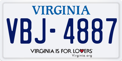 VA license plate VBJ4887