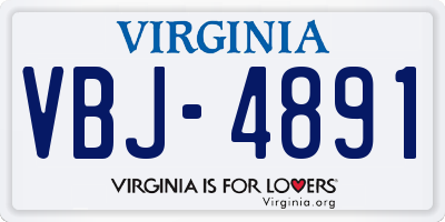 VA license plate VBJ4891