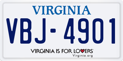 VA license plate VBJ4901