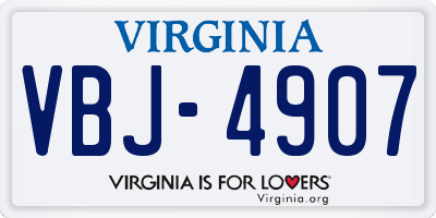 VA license plate VBJ4907