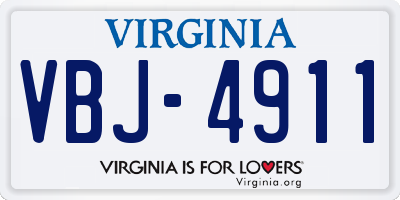VA license plate VBJ4911