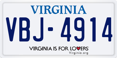 VA license plate VBJ4914