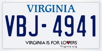 VA license plate VBJ4941