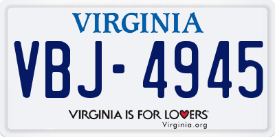 VA license plate VBJ4945