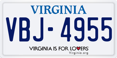 VA license plate VBJ4955
