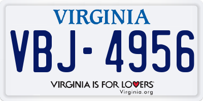 VA license plate VBJ4956