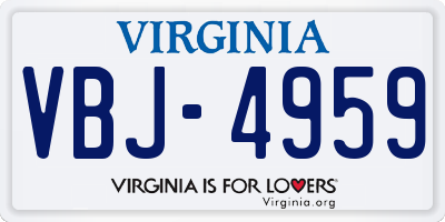 VA license plate VBJ4959