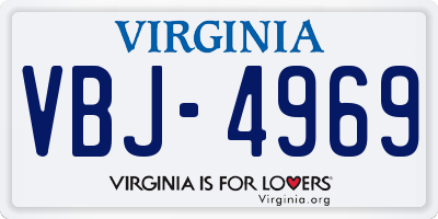 VA license plate VBJ4969