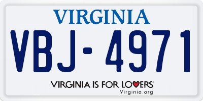 VA license plate VBJ4971