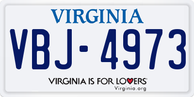 VA license plate VBJ4973