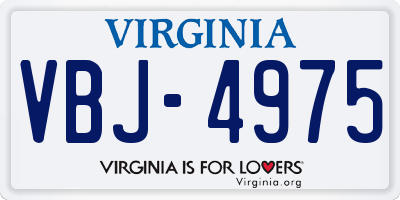 VA license plate VBJ4975