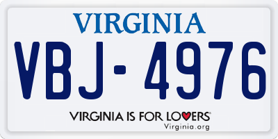 VA license plate VBJ4976