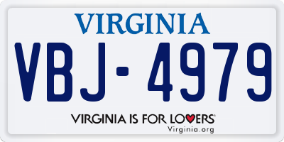 VA license plate VBJ4979