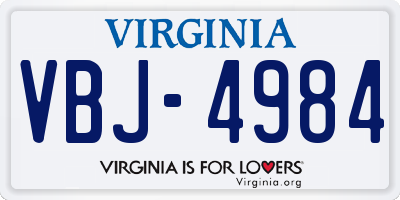 VA license plate VBJ4984