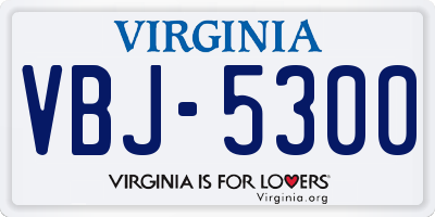 VA license plate VBJ5300