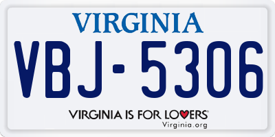 VA license plate VBJ5306
