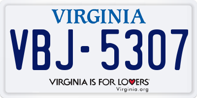 VA license plate VBJ5307