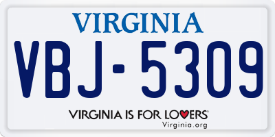 VA license plate VBJ5309