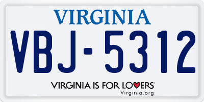 VA license plate VBJ5312