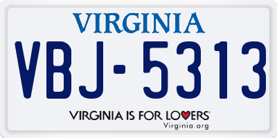 VA license plate VBJ5313