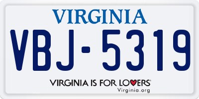 VA license plate VBJ5319