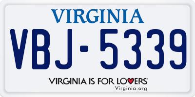 VA license plate VBJ5339