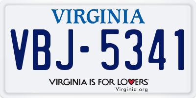 VA license plate VBJ5341