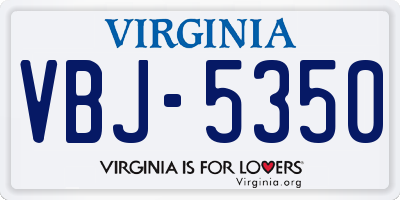 VA license plate VBJ5350