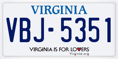 VA license plate VBJ5351