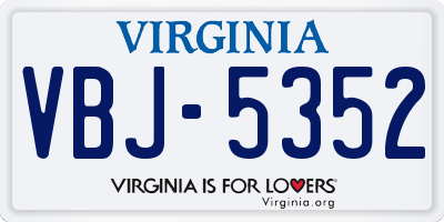 VA license plate VBJ5352